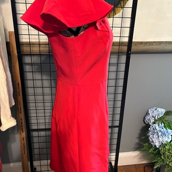 Milly of New York Vibrant Red Asymmetrical Dress - Picture 10 of 12